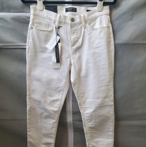NWT Banana Republic Stay White Denim Mid Rise Skinny Jeans - Picture 2 of 9
